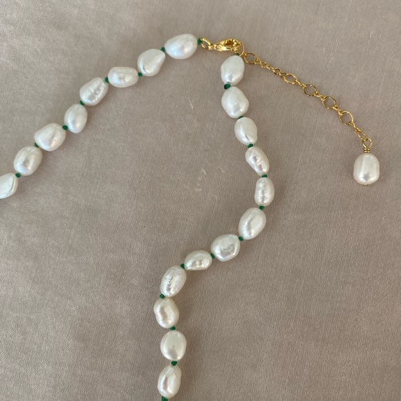 Genuine Mini Baroque Freshwater Pearl Knotted Necklace with tarnish free clasp. - Picture 7 of 9